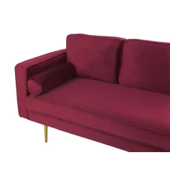 Beliani MIRAMAS - Chaise longue - Rood - Linkerzijde - Fluweel Online
