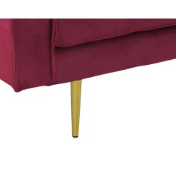 Beliani MIRAMAS - Chaise longue - Rood - Linkerzijde - Fluweel Online