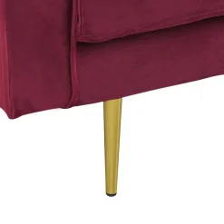 Beliani MIRAMAS - Chaise longue - Rood - Linkerzijde - Fluweel Online
