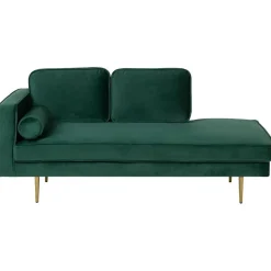 Beliani MIRAMAS - Chaise longue - Smaragdgroen - Linkerzijde - Fluweel