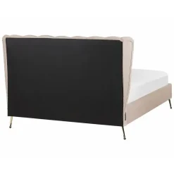 Beliani MIRIBEL - Tweepersoonsbed - Taupe - 140x200 - Fluweel Clearance