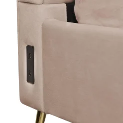 Beliani MIRIBEL - Tweepersoonsbed - Taupe - 140x200 - Fluweel Clearance