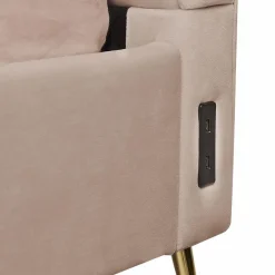 Beliani MIRIBEL - Tweepersoonsbed - Taupe - 140x200 - Fluweel Clearance