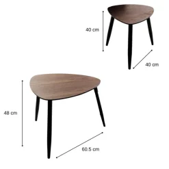 MISOU Bijzettafel Set van 2 - Bruin Outlet