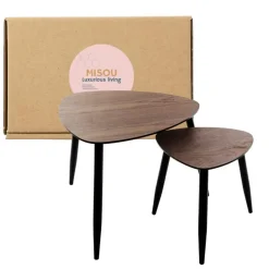 MISOU Bijzettafel Set van 2 - Bruin Outlet