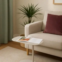 MISOU Organische Bijzettafel op Voet - Beige Hot