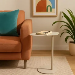 MISOU Organische Bijzettafel op Voet - Beige Hot