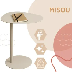 MISOU Organische Bijzettafel op Voet - Beige Hot