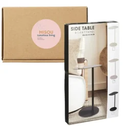 MISOU Organische Bijzettafel op Voet - Beige Hot