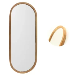 MISOU Passpiegel Ovaal Wandspiegel 35x90 cm Hout Spiegel Scandinavisch Online