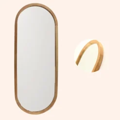 MISOU Passpiegel Ovaal Wandspiegel 35x90 cm Hout Spiegel Scandinavisch Online