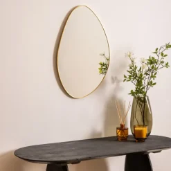 MISOU Spiegel Goud Wandspiegel Ovaal Wanddecoratie Badkamerspiegel 60x40cm Best