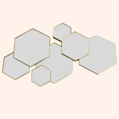 MISOU Spiegel Hexagon Goud 61,5x38cm Spiegels Wandspiegel Online
