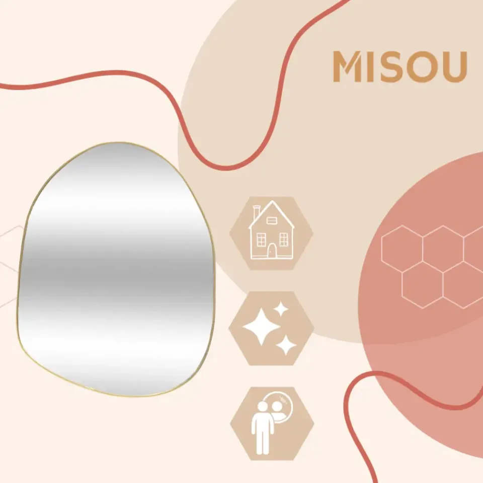 MISOU Spiegel Organische Vorm Goud 30x39cm Online