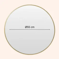 MISOU Spiegel Rond Goud Glas Wandspiegel Diameter 55cm Accessoires Sale