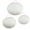 MISOU Spiegel Set van 3 Rond Goud Metaal Wandspiegel Discount