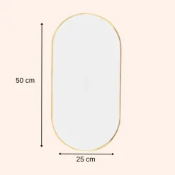 MISOU Spiegel Wandspiegel Rond Ovaal Goud 50 cm Hot