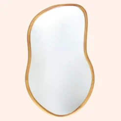 MISOU Wandspiegel Spiegel Organische Vorm 75x45cm Hout Outlet
