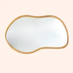 MISOU Wandspiegel Spiegel Organische Vorm 75x45cm Hout Outlet