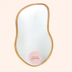 MISOU Wandspiegel Spiegel Organische Vorm 75x45cm Hout Outlet