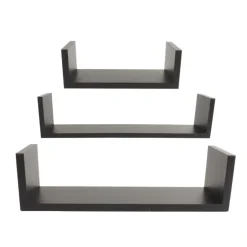 MISOU Zwarte Wandplanken Fotoplank Keuken Woonkamer Zwevend Muurplank 3 Maten Clearance