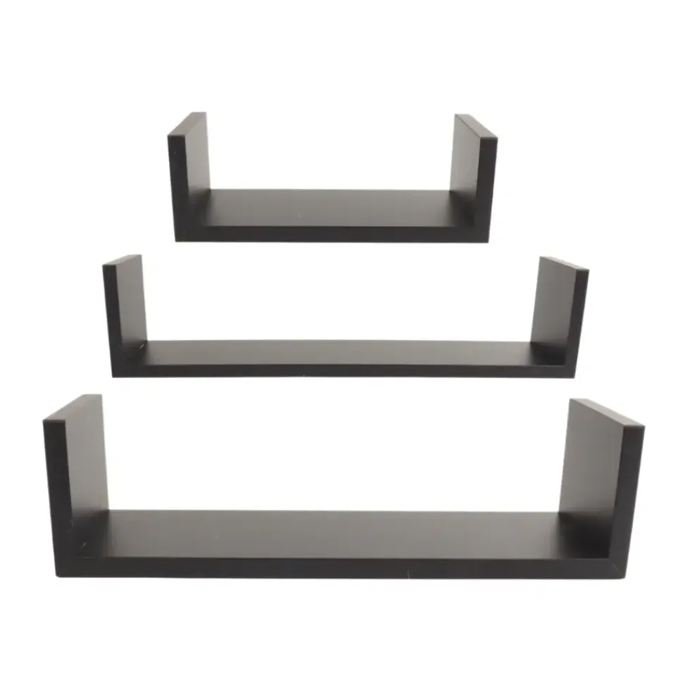 MISOU Zwarte Wandplanken Fotoplank Keuken Woonkamer Zwevend Muurplank 3 Maten Clearance