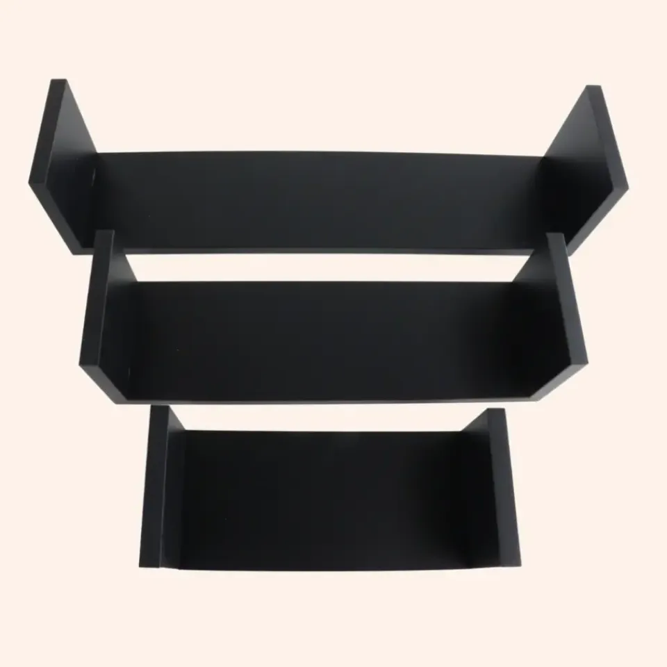 MISOU Zwarte Wandplanken Fotoplank Keuken Woonkamer Zwevend Muurplank 3 Maten Clearance