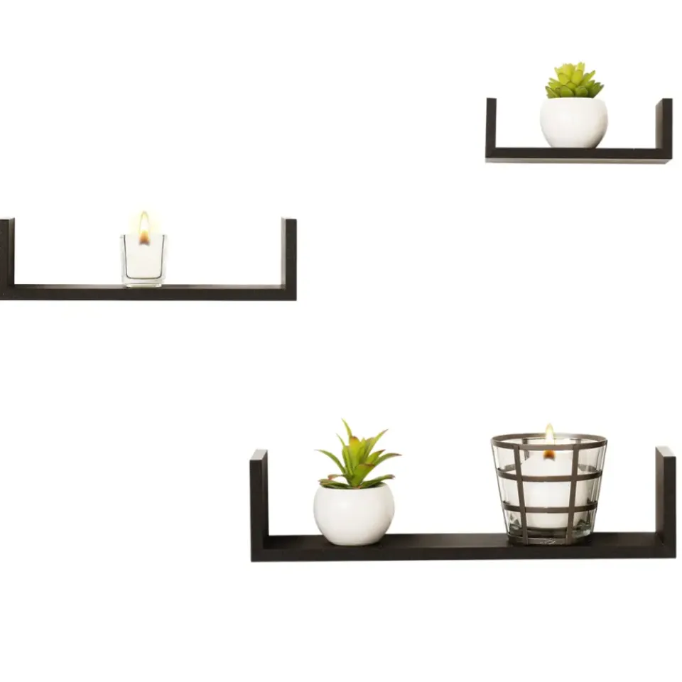 MISOU Zwarte Wandplanken Set van 6 Fotoplank Boekenplank Woonkamer Hot