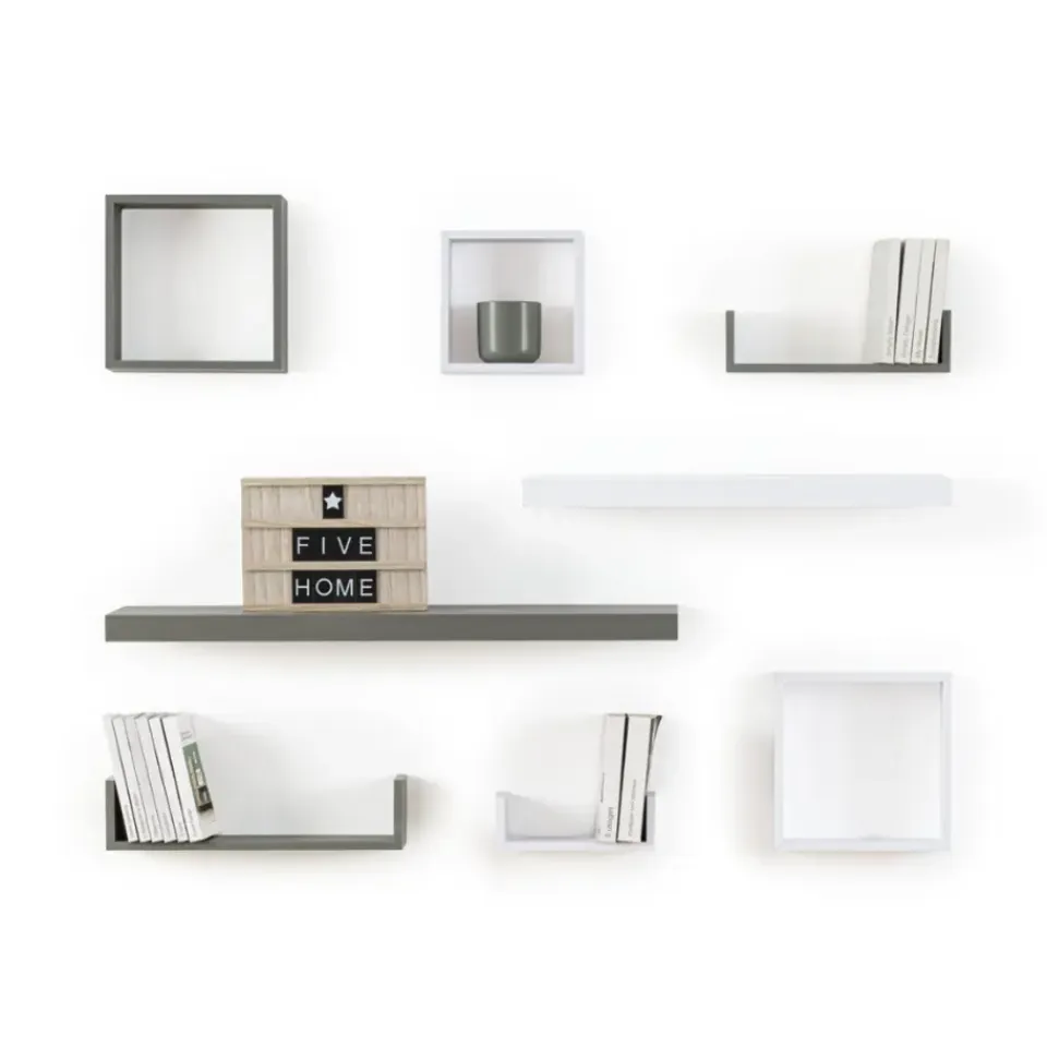 MISOU Zwarte Wandplanken Set van 6 Fotoplank Boekenplank Woonkamer Hot