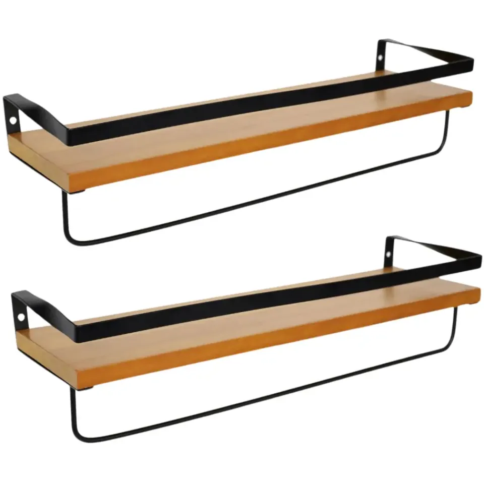 MISOU Zwevende Wandplank 2 stuks Industrieel Muurdecoratie Boekenrek New