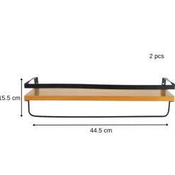 MISOU Zwevende Wandplank 2 stuks Industrieel Muurdecoratie Boekenrek New