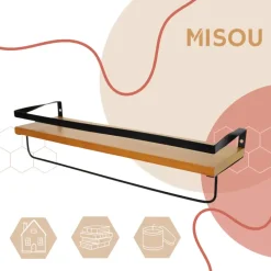 MISOU Zwevende Wandplank 2 stuks Industrieel Muurdecoratie Boekenrek New