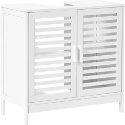 Leen Bakker MISSOULA - Wastafelkast - Wit - Bamboehout Outlet