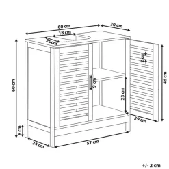 Leen Bakker MISSOULA - Wastafelkast - Wit - Bamboehout Outlet