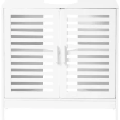 Leen Bakker MISSOULA - Wastafelkast - Wit - Bamboehout Outlet