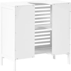 Leen Bakker MISSOULA - Wastafelkast - Wit - Bamboehout Outlet