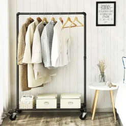 ACAZA Mobiel kledingrek - 1 rail - zwart Discount