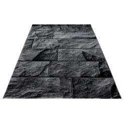 Muratap Modern Design Vloerkleed Parma - Zwart/Grijs - Laagpolig 120x170 cm Clearance