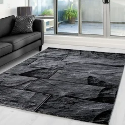 Muratap Modern Design Vloerkleed Parma - Zwart/Grijs - Laagpolig 120x170 cm Clearance