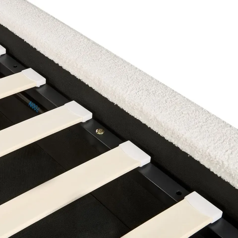 Beliani MOISSAC - Tweepersoonsbed - Off-white - 180 x 200 cm - Polyester Online