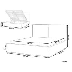 Beliani MOISSAC - Tweepersoonsbed - Off-white - 180 x 200 cm - Polyester Online