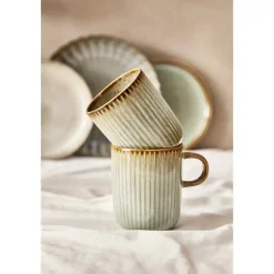 Leen Bakker Mok met oor Camille - groen - 400 ml