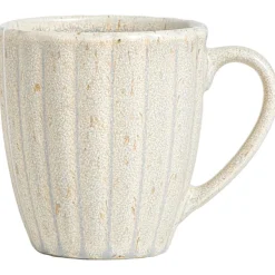 Leen Bakker Mok met oor Flora off-white stoneware New