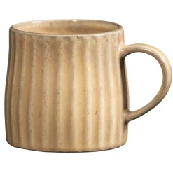 Leen Bakker Mok met oor Mila - beige - stoneware - 340 ml