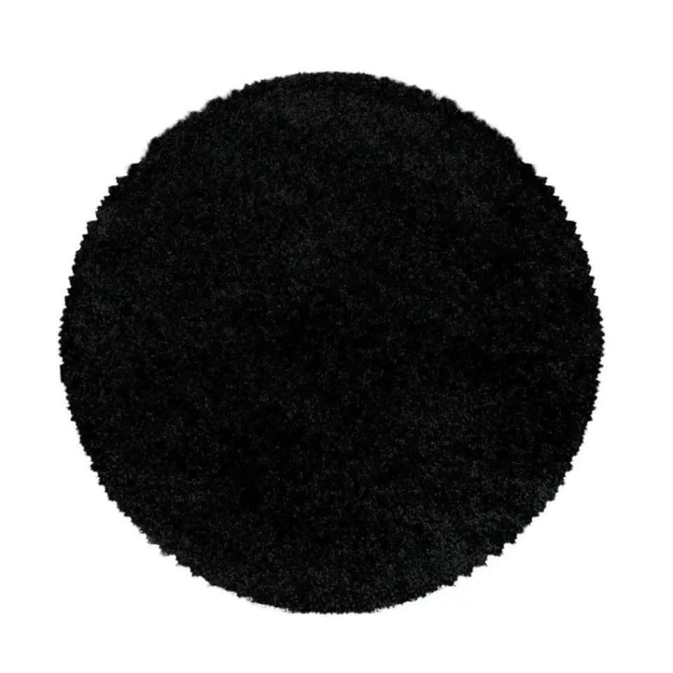 Muratap Monaco Soft Rond Shaggy Hoogpolig Vloerkleed Black - 200 CM ROND Best
