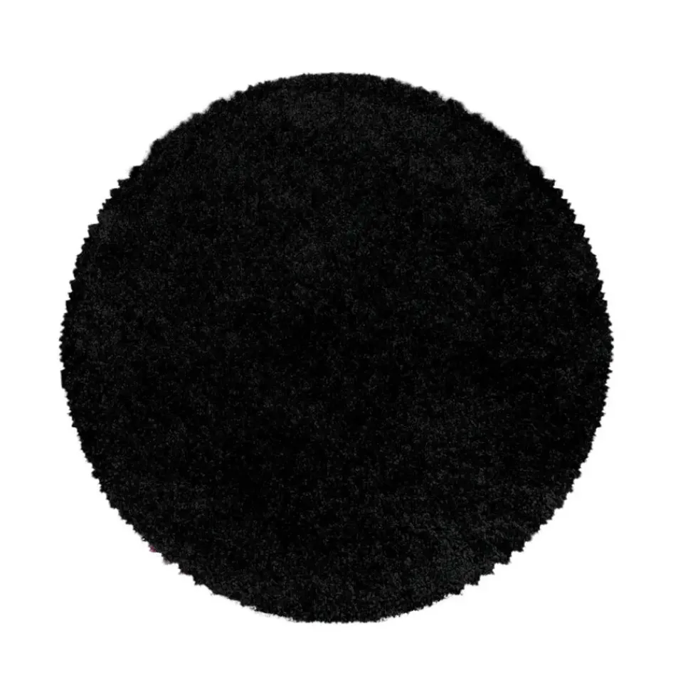 Muratap Monaco Soft Rond Shaggy Hoogpolig Vloerkleed Black - 200 CM ROND Best
