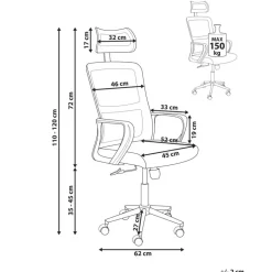 Leen Bakker MONARCH - Bureaustoel - Beige - Stof