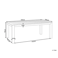 Beliani MONSANO - Tuintafel - Lichthout - 105 x 190 cm - Eucalyptushout Sale