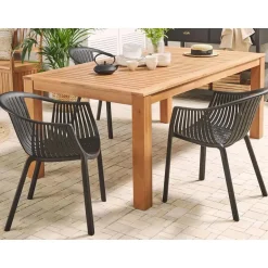 Beliani MONSANO - Tuintafel - Lichthout - 105 x 190 cm - Eucalyptushout Sale