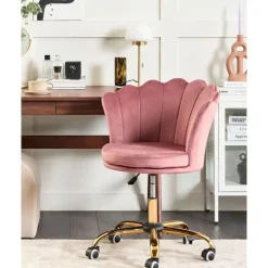 Beliani MONTICELLO - Bureaustoel - Roze - Fluweel Clearance